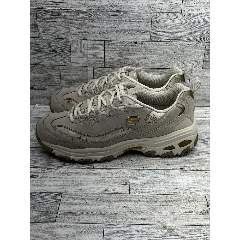 Skechers D'Lites Shoes Womens Size 9 Leather Lace Up SN‎ 11438 Casual Walking
